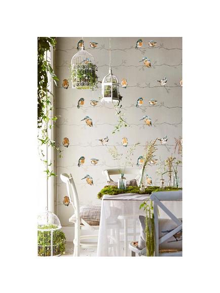 Harlequin Standing Ovation Persico Paste the Wall Wallpaper - view 2, Tangerine / Duck Egg 111485