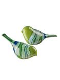 Poole Pottery Maya Birds Ornament, Set of 2, Green/Multi