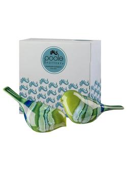 Poole Pottery Maya Birds Ornament, Set of 2, Green/Multi - view 2, Green/Multi