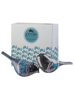 Poole Pottery Celestial Birds Ornament, Set of 2, Black/Blue - view 2, Black/Blue