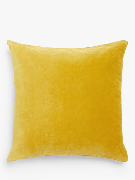 John Lewis Cotton Velvet Cushion, Gold