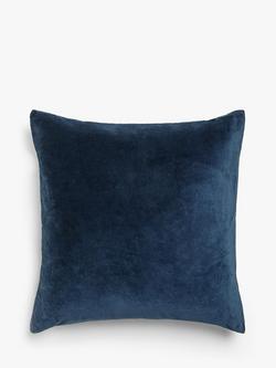 John Lewis Cotton Velvet Cushion, Navy