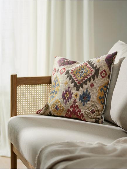 John Lewis Kelim Ikat Cushion, Multi - view 2, Multi