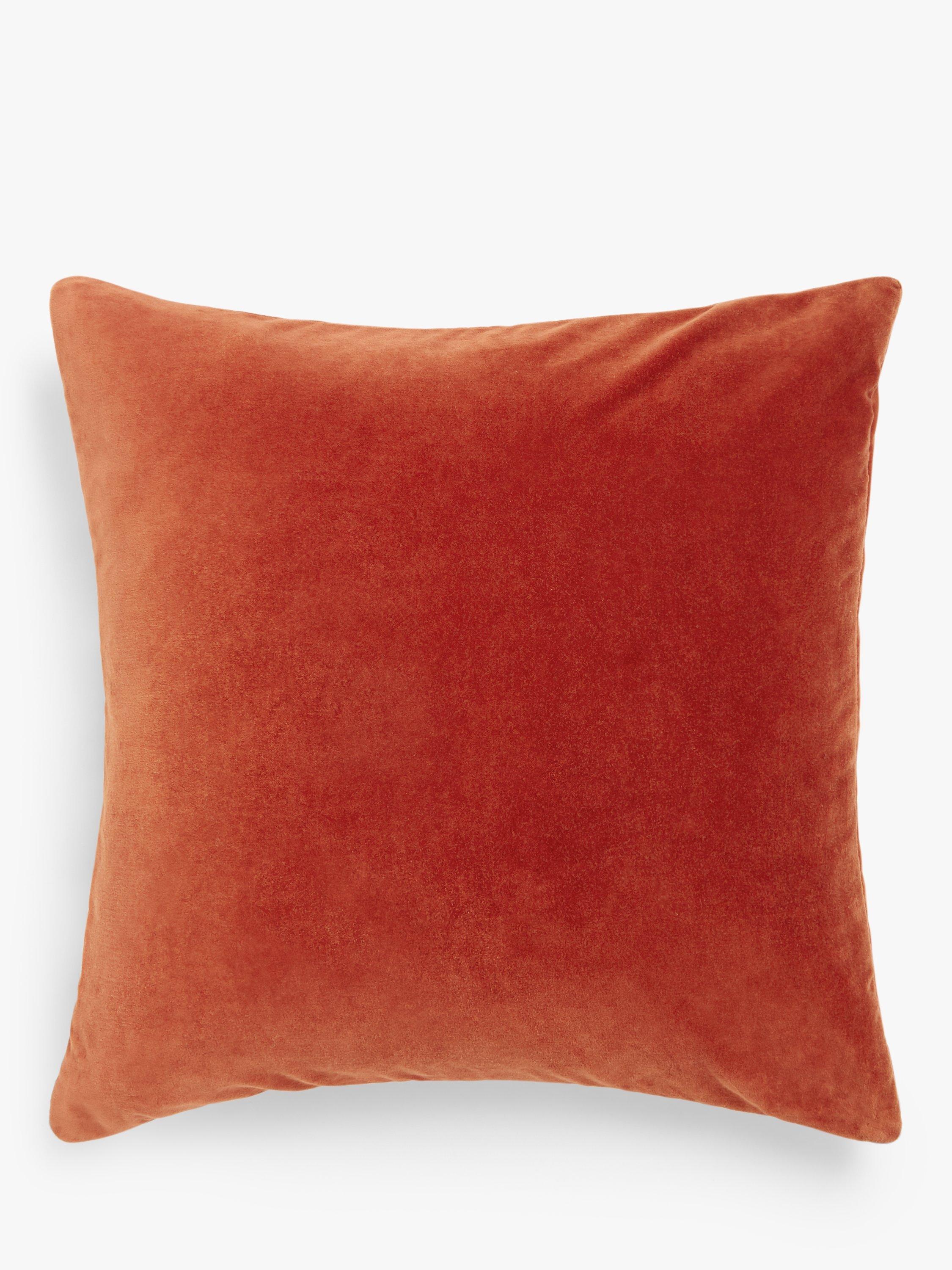 John Lewis Cotton Velvet Cushion Paprika