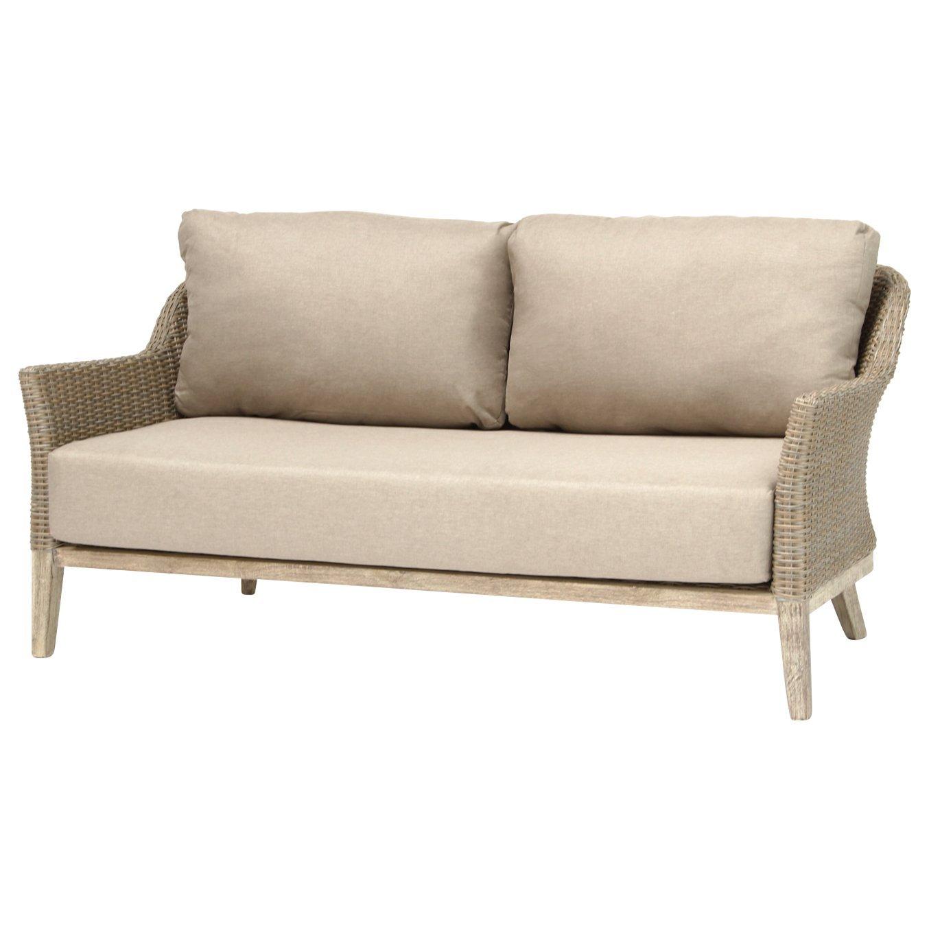 KETTLER Cora Lounging 3 Seater Sofa, FSC-Certified (Acacia Wood), Smoke White