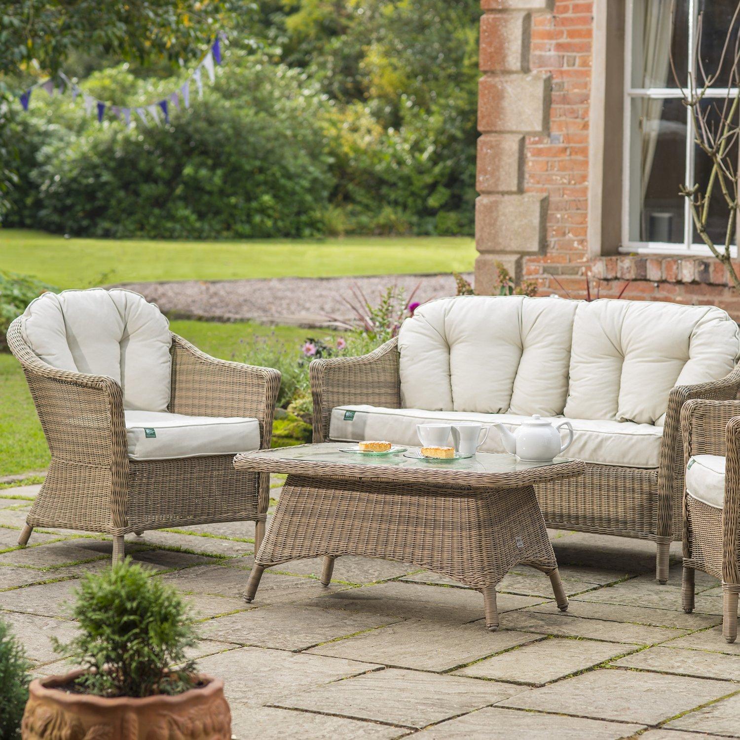 KETTLER RHS Harlow Carr Rectangular Garden Coffee Table, Natural