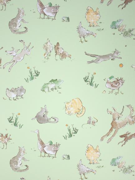 Osborne & Little Quentin's Menagerie Wallpaper, Pistachio W6063-01