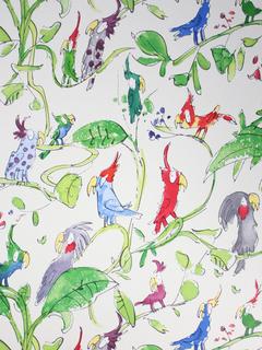 Osborne & Little Cockatoos Wallpaper, Green W6060-01