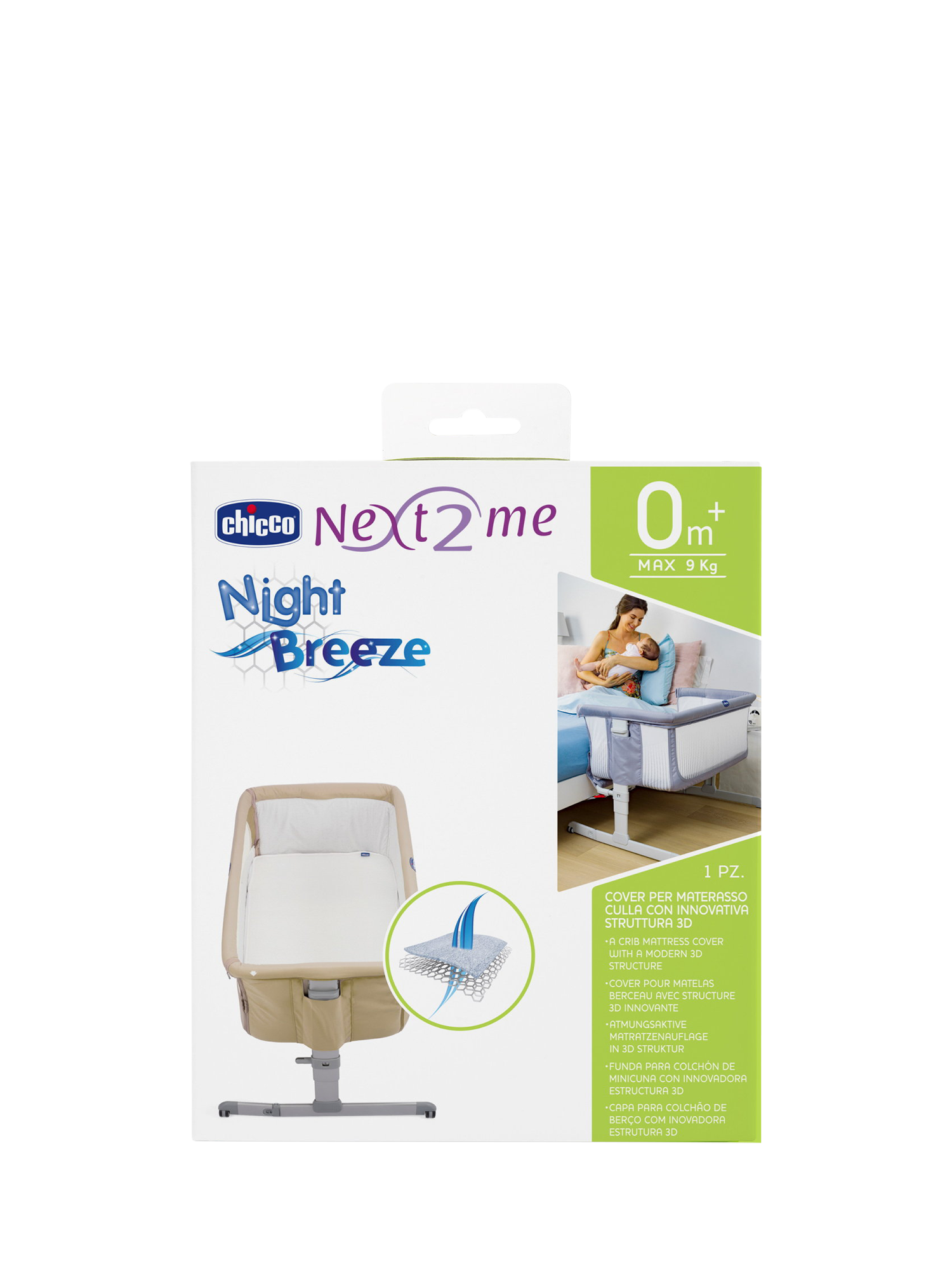 Chicco Night Breeze Bedside Crib Mattress Topper White