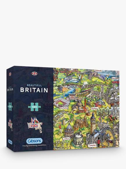 Gibsons Beautiful Britain UK Map Jigsaw Puzzle, 1000 pieces, Multi