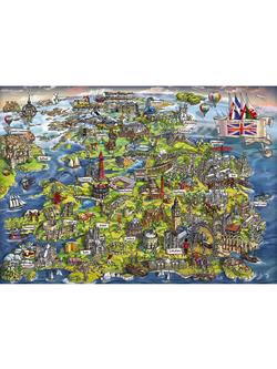 Gibsons Beautiful Britain UK Map Jigsaw Puzzle, 1000 pieces - view 2, Multi