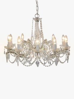 Impex Marie Theresa Crystal Chandelier Ceiling Light, 10 Arms - view 2, Clear/Chrome