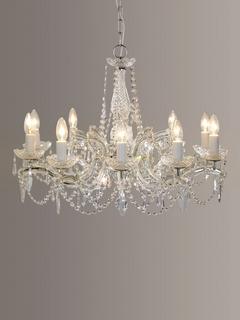 Impex Marie Theresa Crystal Chandelier Ceiling Light, 10 Arms, Clear/Chrome
