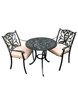 LG Outdoor Devon 2 Seater Garden Bistro Table and Chairs Set, Bronze - view 2, Bronze