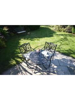 LG Outdoor Devon 2 Seater Garden Bistro Table and Chairs Set, Bronze
