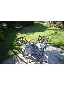 LG Outdoor Devon 2 Seater Garden Bistro Table and Chairs Set, Bronze, Bronze