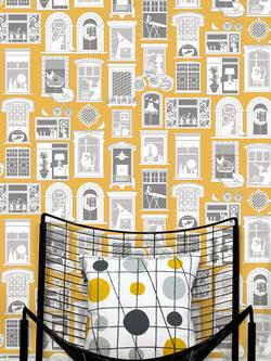 Mini Moderns One Day Wallpaper - view 2, Mustard Azdpt028mu