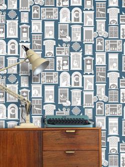 Mini Moderns One Day Wallpaper - view 2, Washed Denim Azdpt028wd