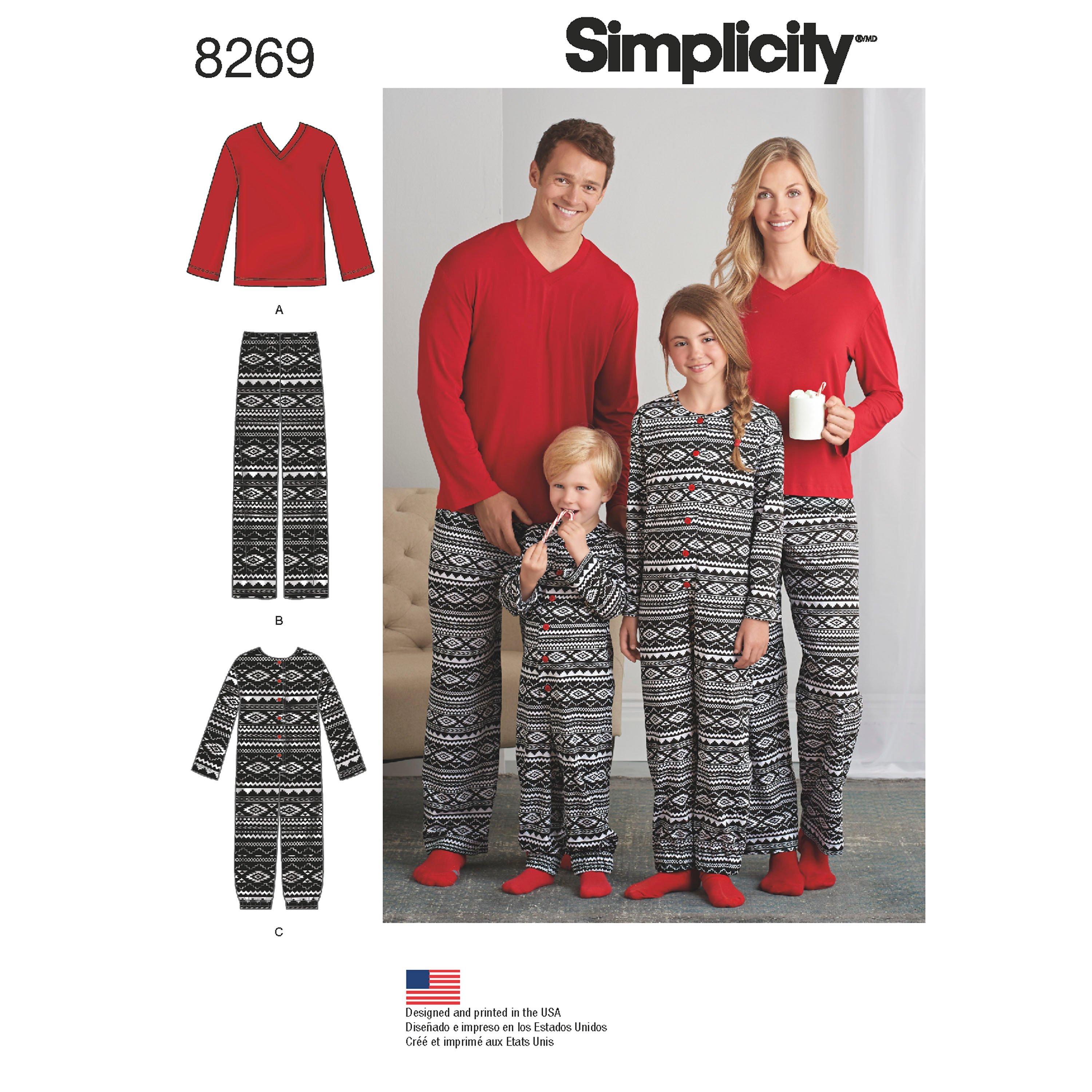 Simplicity Unisex Adult Joggers and Children's Jumpsuit Sewing Pattern, 8269, A