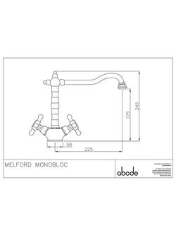 Abode Melford Monobloc Mixer Kitchen Tap - view 2, Chrome