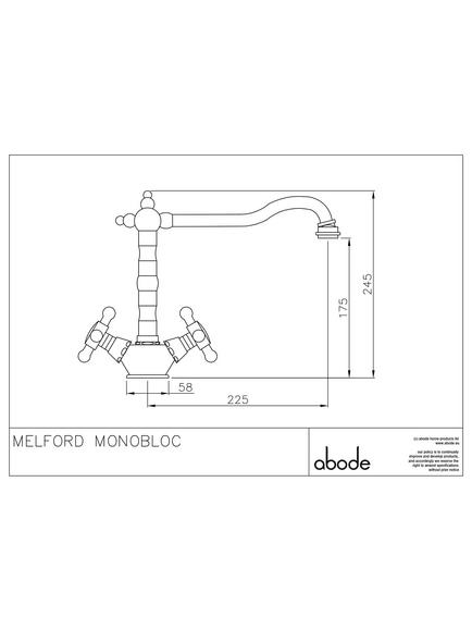 Abode Melford Monobloc Mixer Kitchen Tap - view 2, Chrome
