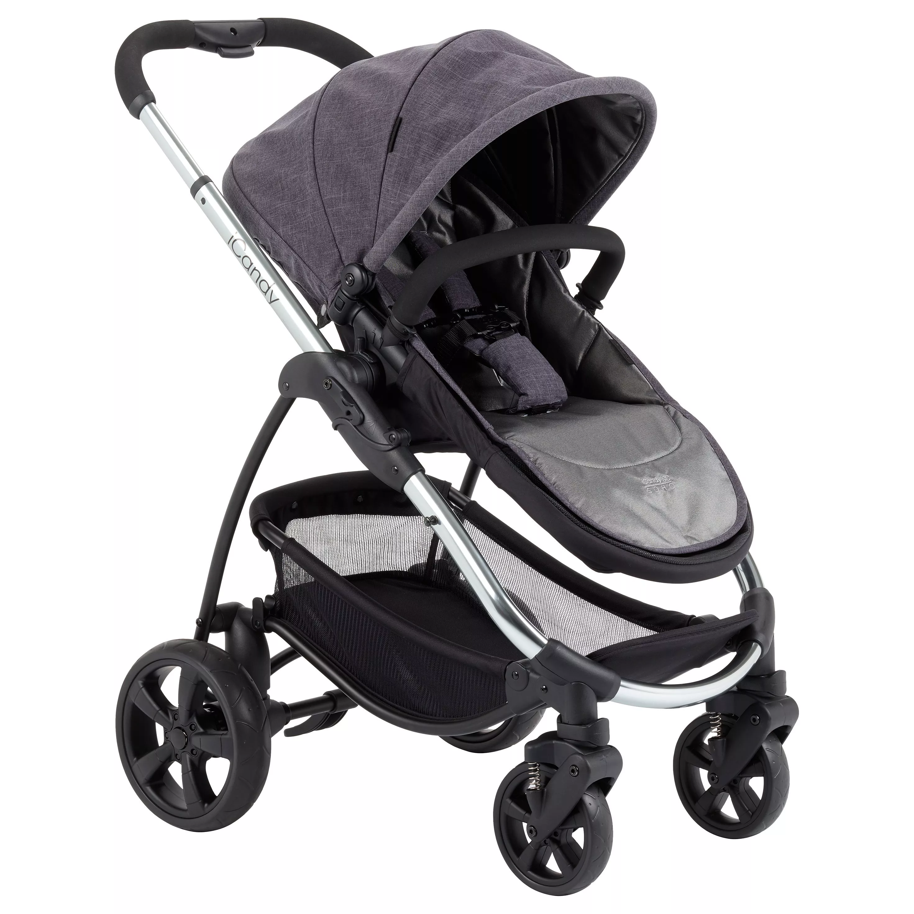 iCandy Strawberry Style Pushchair with Chrome Chassis Carrycot Soho