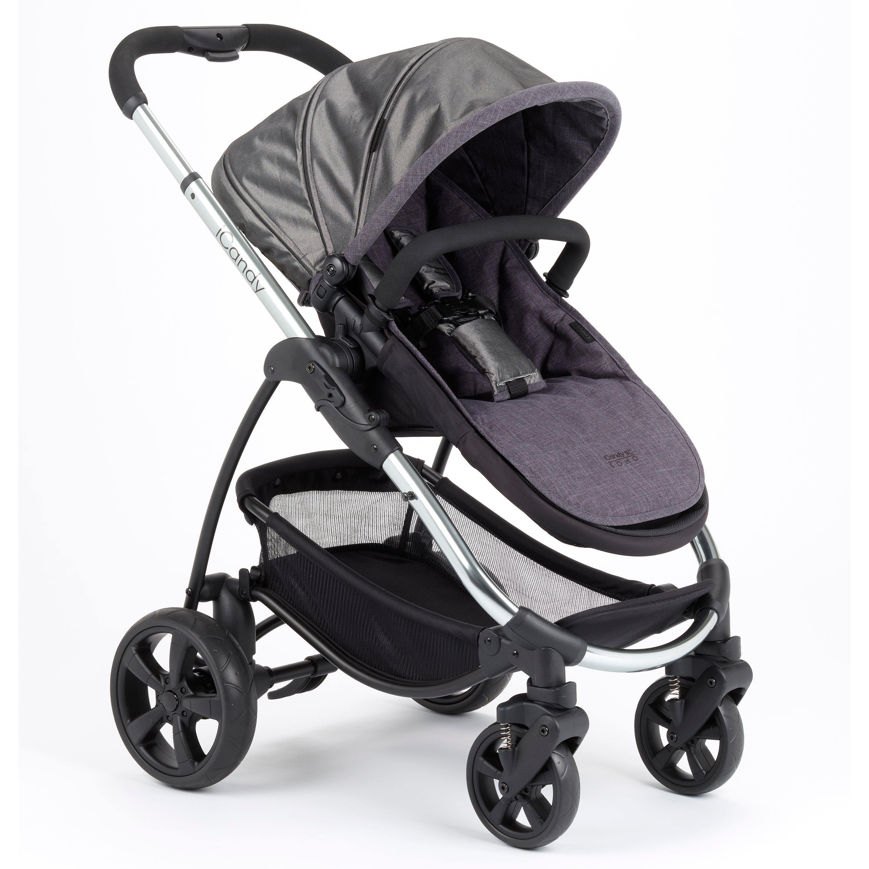 iCandy Strawberry Style Pushchair with Chrome Chassis Carrycot Soho