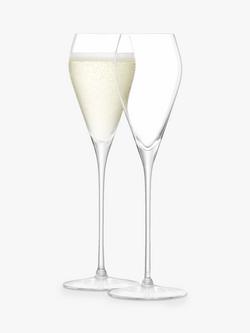 LSA International Wine Collection Prosecco Glass, Set of 2, 250ml, Clear, Clear