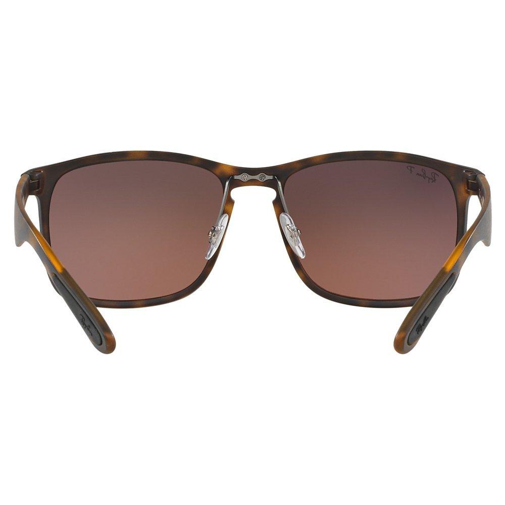 Product image 7 of 10, which shows Ray-Ban RB4264 Men's Polarised Square Sunglasses, Tortoise/Mirror Brown