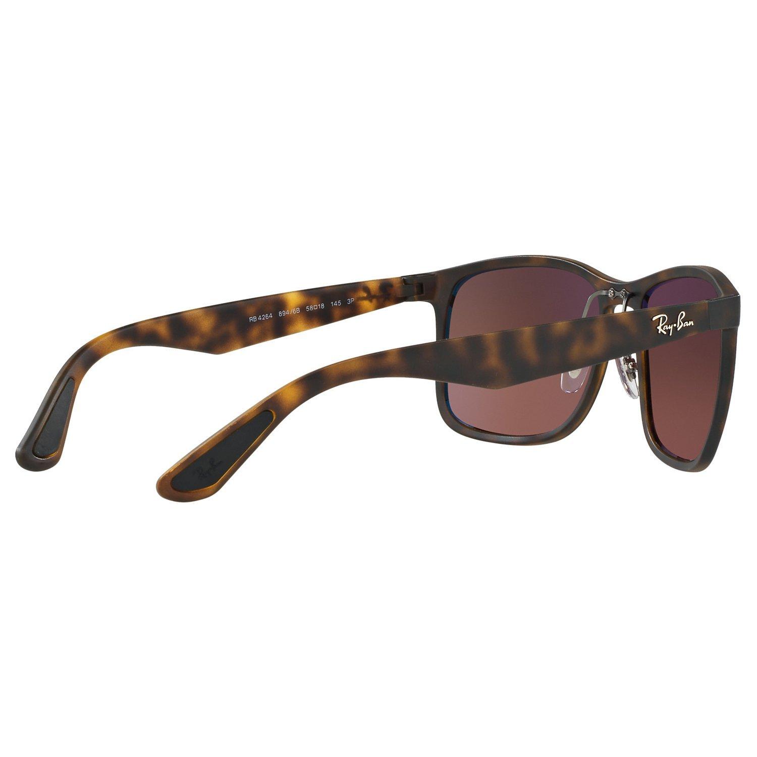Product image 9 of 10, which shows Ray-Ban RB4264 Men's Polarised Square Sunglasses, Tortoise/Mirror Brown