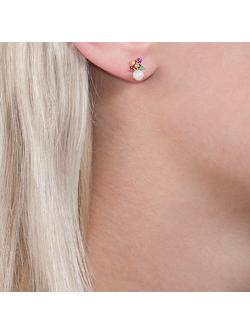 London Road 9ct Yellow Gold Diamond and Gemstones Bloomsbury Harlequin Stud Earrings, Multi - view 2, Multi