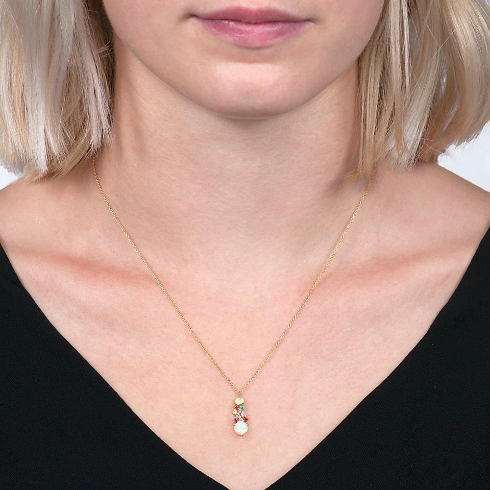Product image 2 of 3, which shows London Road 9ct Yellow Gold Diamond and Gemstones Bloomsbury Harlequin Pendant Necklace, Multi