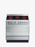 Smeg SUK91CMX9 Concert Range Cooker With Ceramic Hob, Stainless Steel