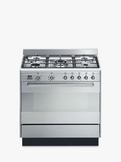 Smeg SUK91MFX9 Concert Range Cooker With Gas Hob, Stainless Steel, Stainless Steel