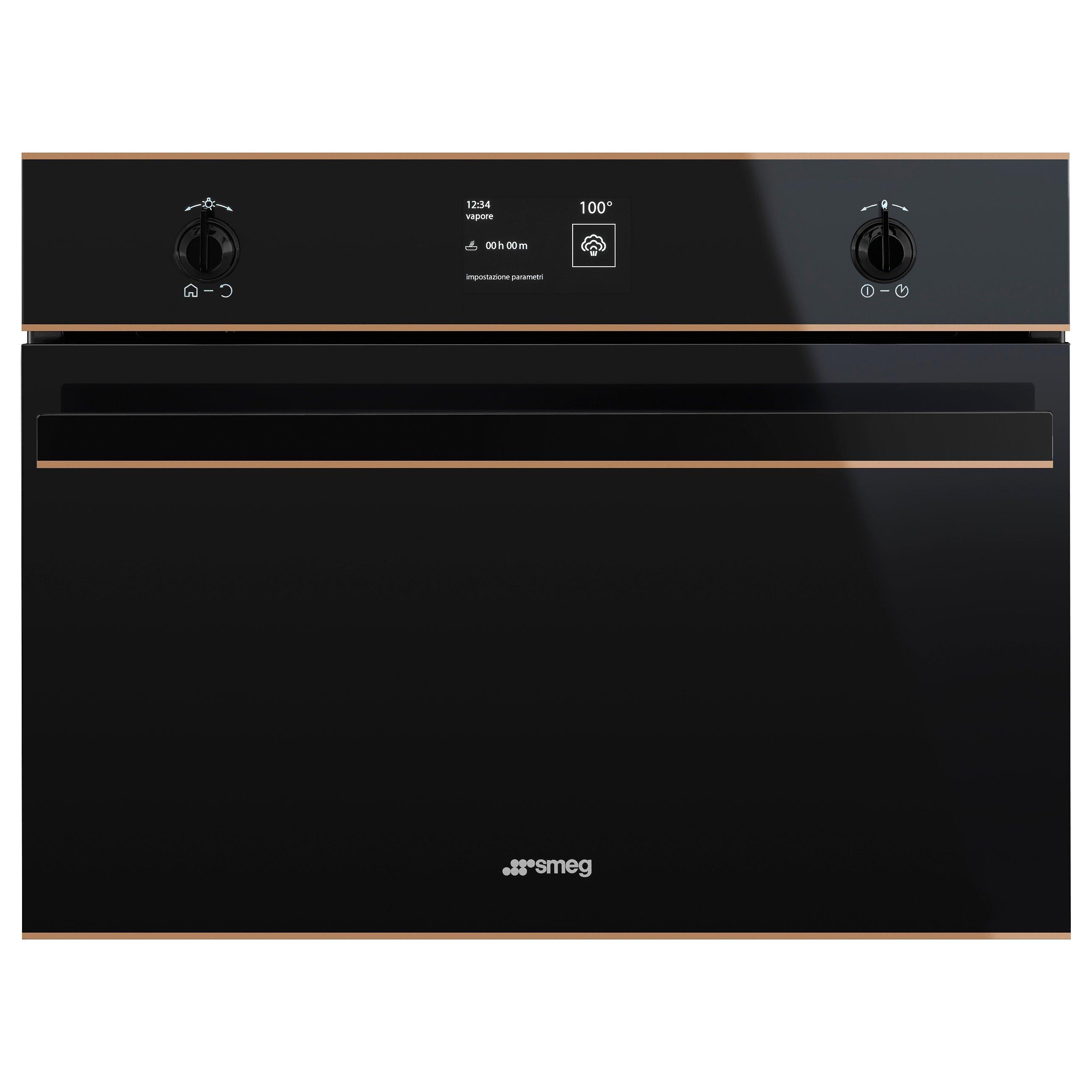 Smeg SF4603VCNR Dolce Stil Novo Built-In Electric Single Oven, Black/Copper