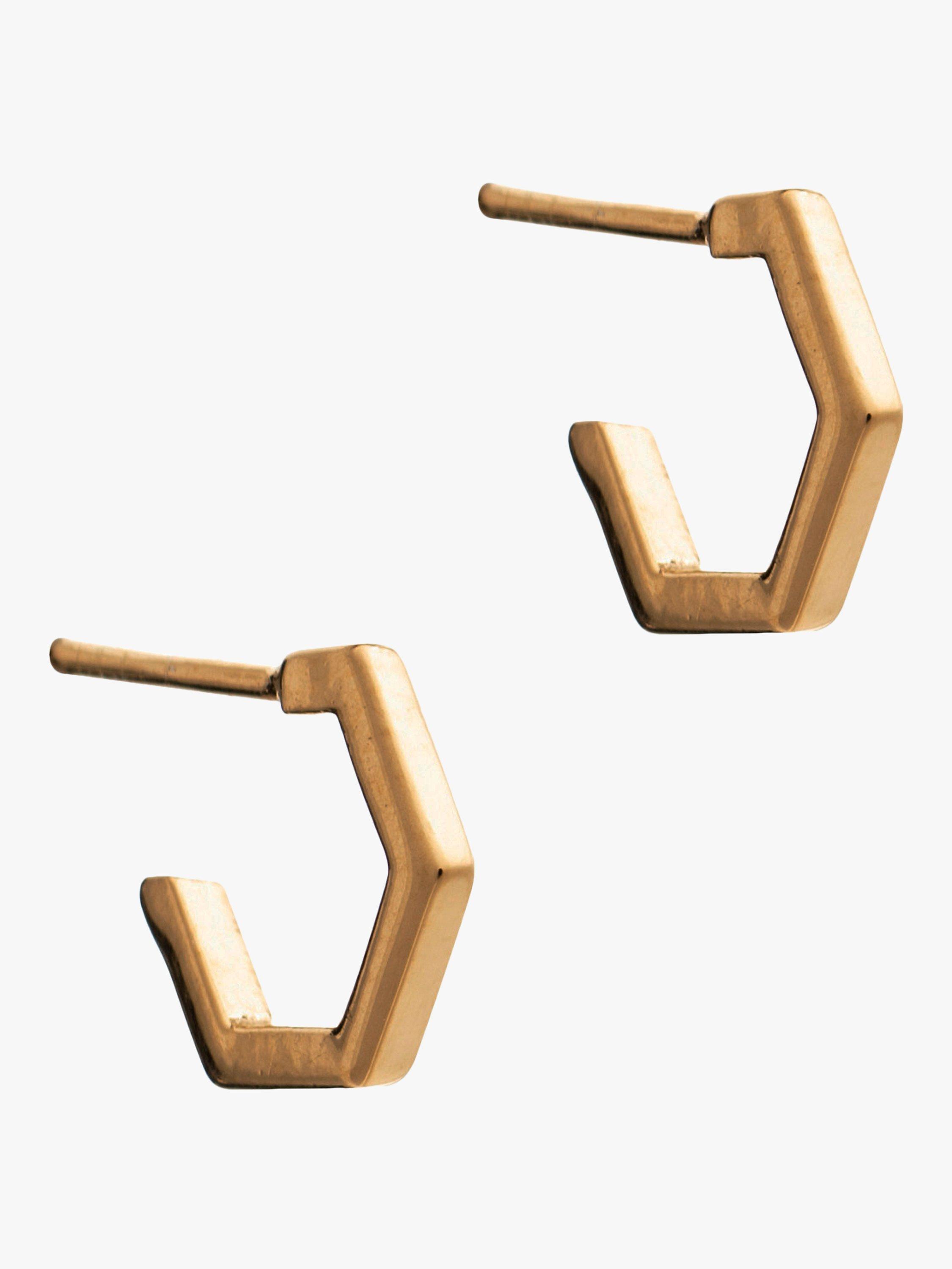 Rachel Jackson London Small Hexagon Hoop Earrings
