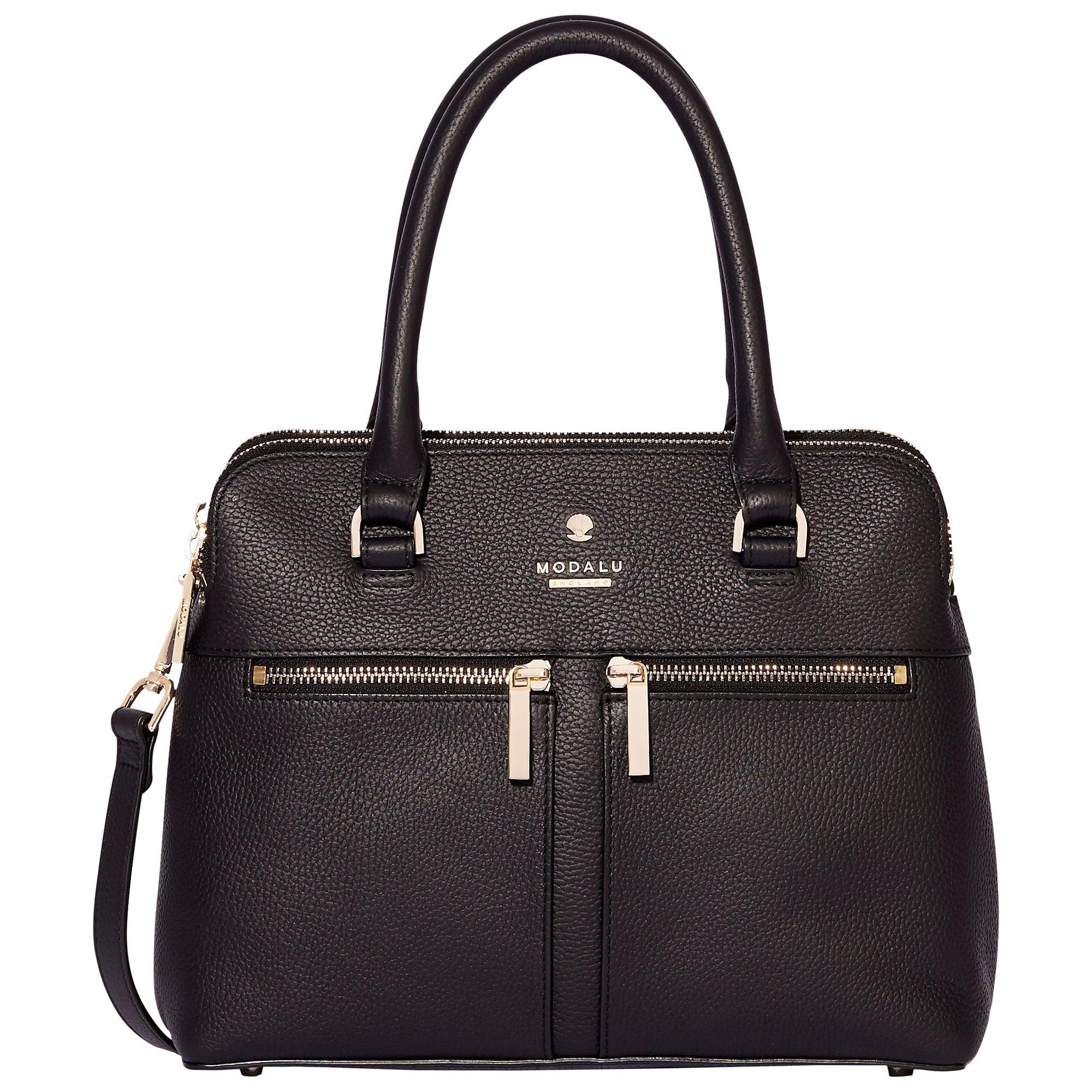 Modalu Pippa Mini Leather Grab Bag Black