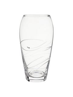 Dartington Crystal Rhumba Large Barrel Vase, H29cm, Clear