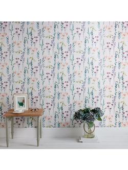 John Lewis Longstock Wallpaper, Multi - view 2, Multi