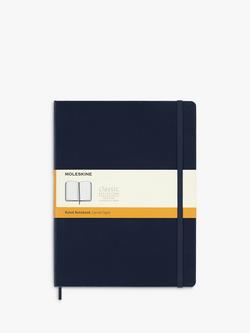 Moleskine Extra Large Hard Cover Ruled Notebook, Sapphire