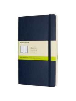 Moleskine Large Soft Cover Plain Notebook, Sapphire