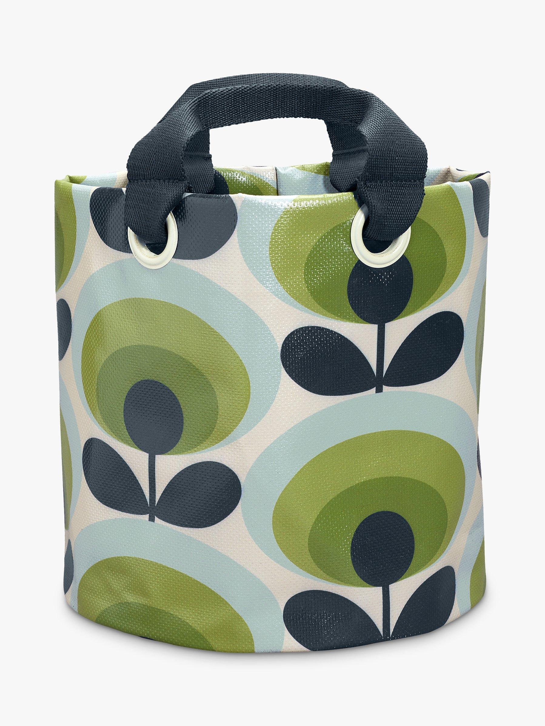 Orla Kiely 70's Flower Oval Medium Fabric Plant Bag, Green
