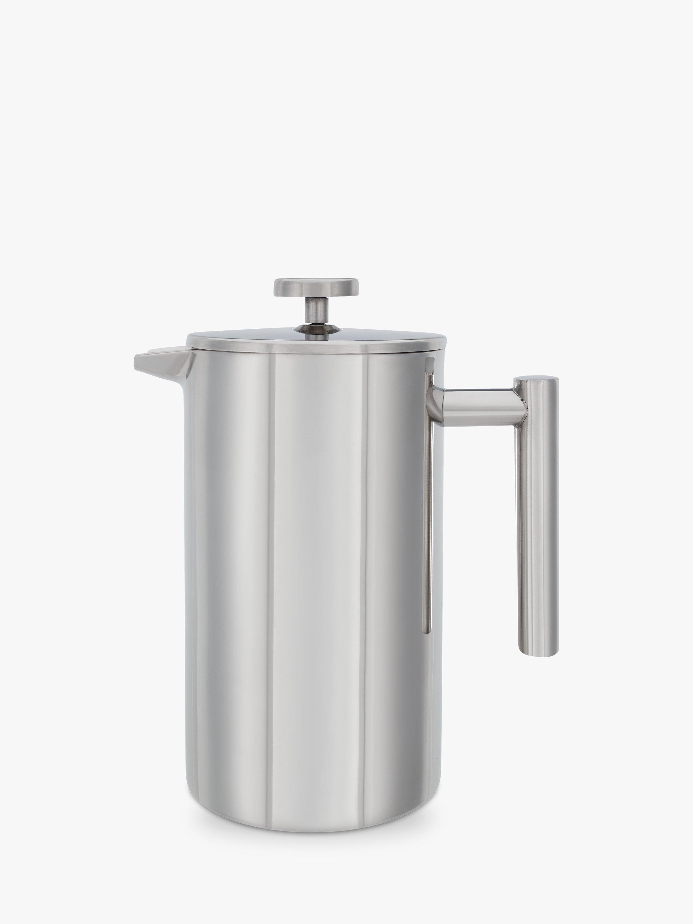 John Lewis & Partners Double Wall Stainless Steel Cafetiere, 8 Cup, 1L