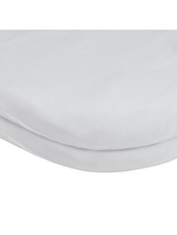 John Lewis GOTS Organic Cotton Fitted Pram Sheet, Pack of 2, White, White