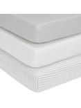 John Lewis GOTS Organic Cotton Fitted Cotbed Sheet, Pack of 3, 70 x 140cm