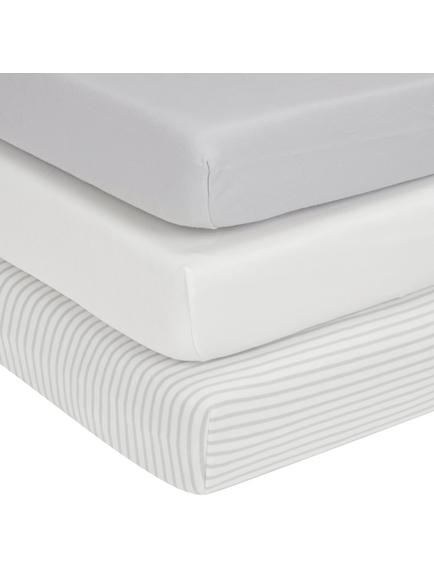 John Lewis GOTS Organic Cotton Fitted Cotbed Sheet, Pack of 3, 70 x 140cm, Multi