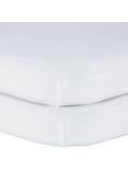 John Lewis GOTS Organic Cotton Fitted Bedside Crib Sheet, Pack of 2, 50 x 83cm