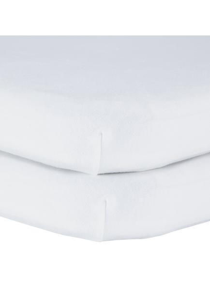 John Lewis GOTS Organic Cotton Fitted Bedside Crib Sheet, Pack of 2, 50 x 83cm, White