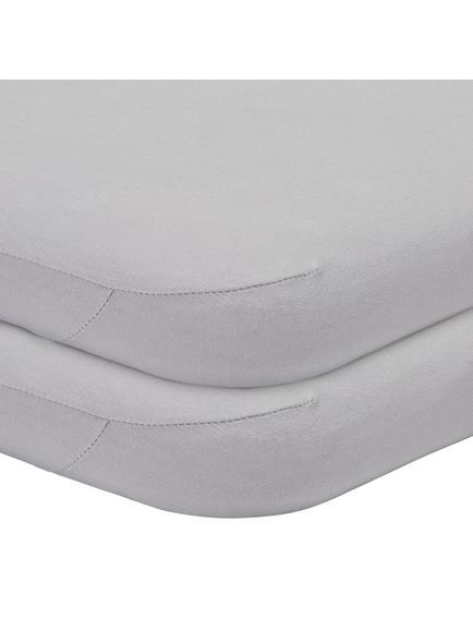 John Lewis GOTS Organic Cotton Fitted Moses Basket Sheet, Pack of 2, 33 x 76cm, Grey