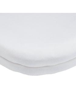 John Lewis GOTS Organic Cotton Fitted Pram/Crib Sheet, Pack of 2, White, White